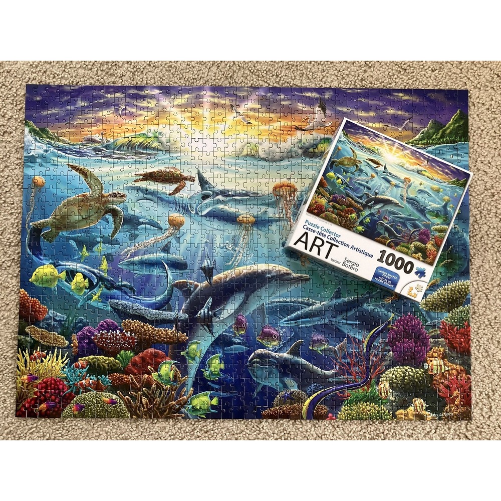 LaFayette Puzzle Factory‎ Ocean of Life Dolphins Sea Turtles Jigsaw Puzzle